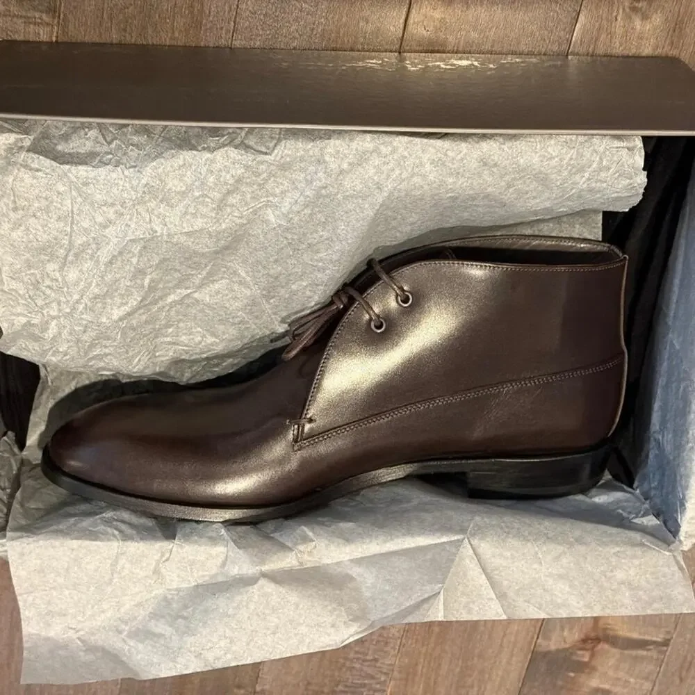 NEW Robert Clergerie Dark Brown Men's Calf Leather Oxfords (size 42 / US 9)